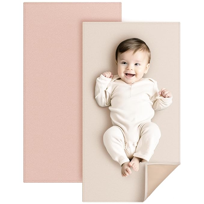 Konssy Faux Leather Baby Changing Mat, Waterproof, Wipeable & Portable Diaper by Konssy