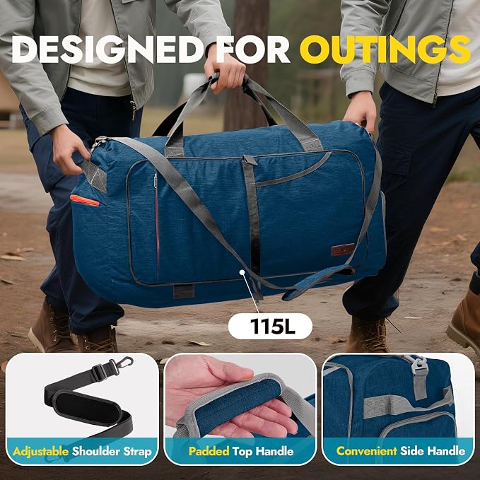 Canway 85L Travel Duffel Bag, Foldable Weekender Bag - Image 6