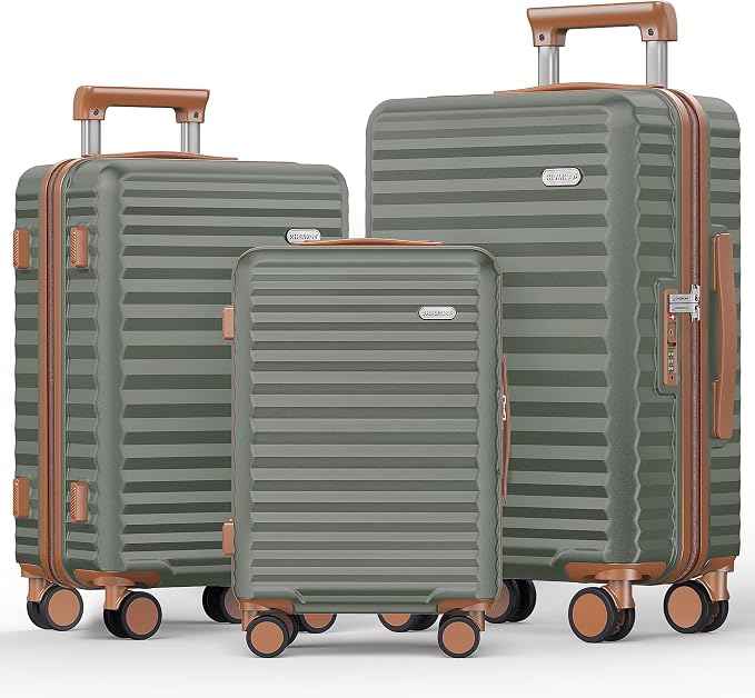 SHOWKOO Luggage Sets 3 Piece Hardside Expandable Suitcase by SHOWKOO