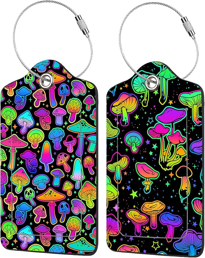 2 Pack Colorful Mushrooms Luggage Tags by EOBKLAX