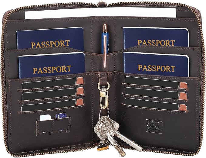 STAR VISTA Lorenzo Full Grain Leather Family Passport Wallet by STARVISTA