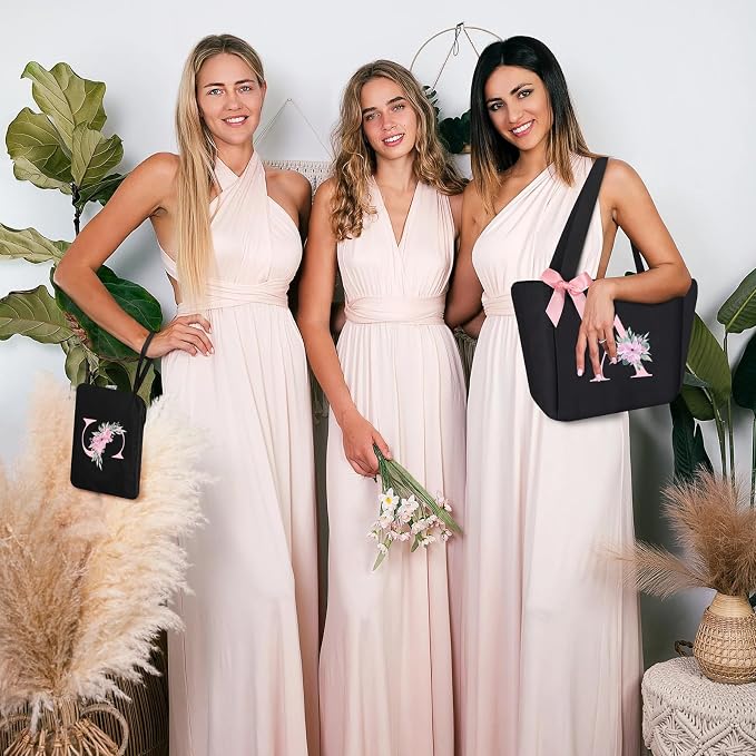 Vavabox Tote Bag, A-Z Initial Monogrammed Waterproof Tote Bag, Bridesmaid Gifts - Image 2