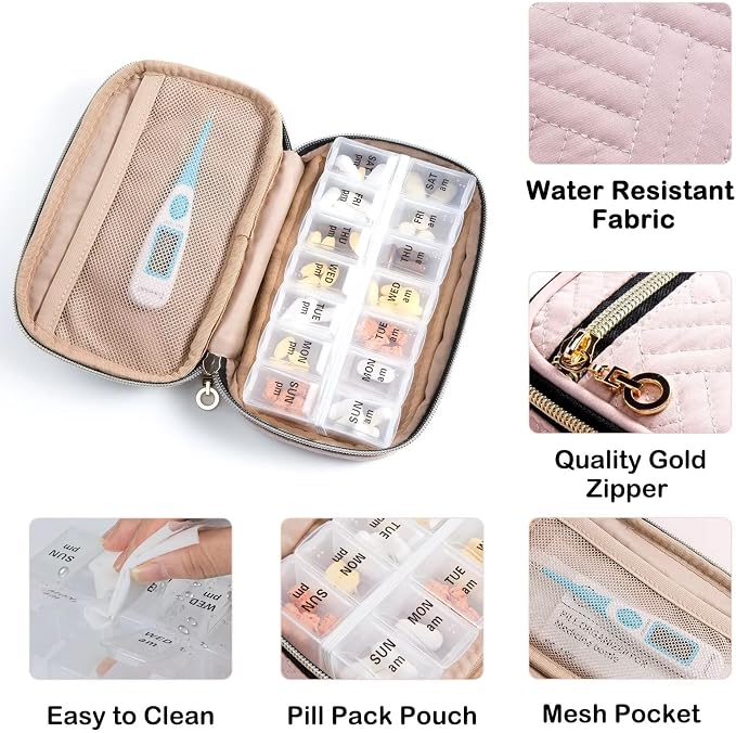 BAGSFY Pill Organizer Case 2 Times a Day- Weekly Medicine Organizer Travel Pill - Image 4