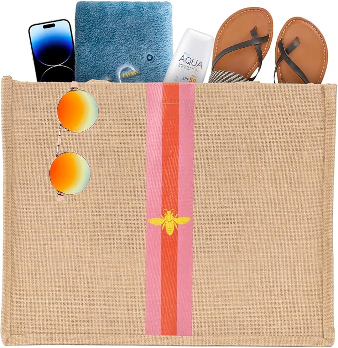 Large Beach Bag Jute Woven Tote - Image 6