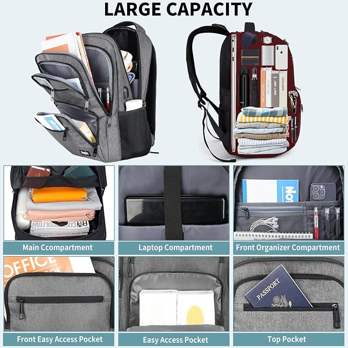 Travel Laptop Backpack, Business Carry on Backpack Flight Approved Backpack - Image 2