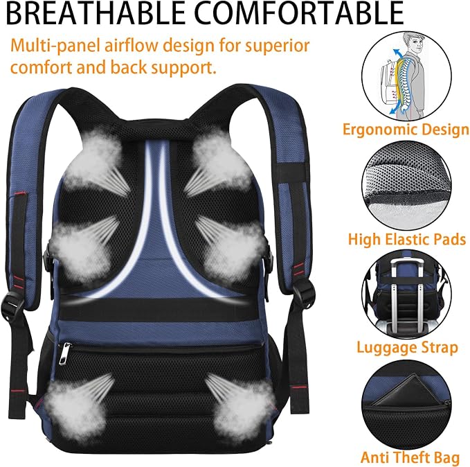 LTINVECK Extra Large 50L Travel Laptop Backpack, Computer bag Backbag - Image 6