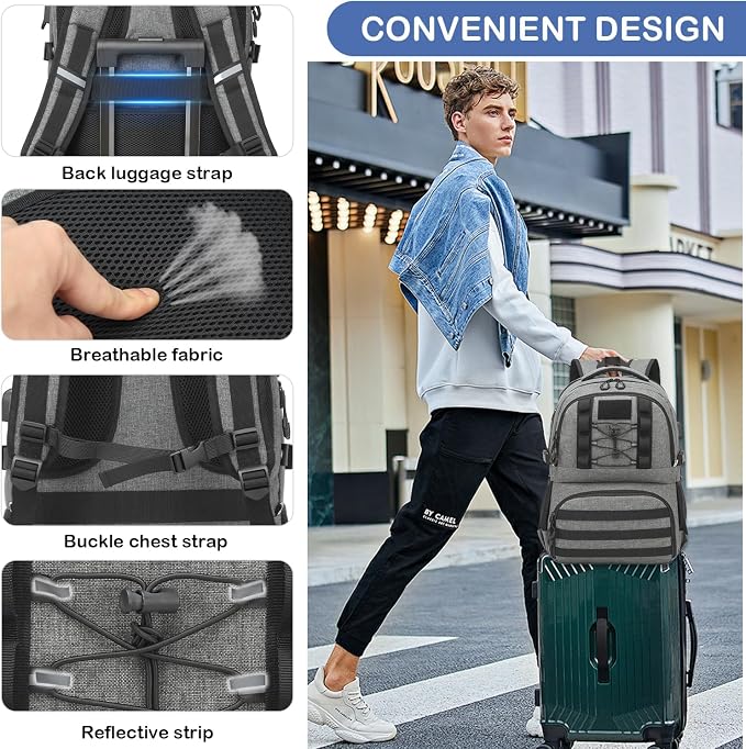 Laptop Lunch Backpack for Men - 40L Large Capacity Work Backpack - Image 5