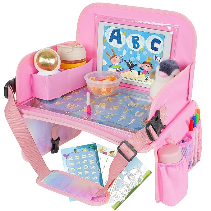 MENZOKE Kids Travel Tray, Car Seat Table Tray, Road Trip Essentials - Image 9