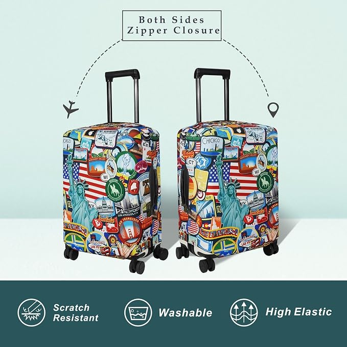 Explore Land Travel Luggage Cover Suitcase Protector Fits 23-26 Inch Case - Image 2