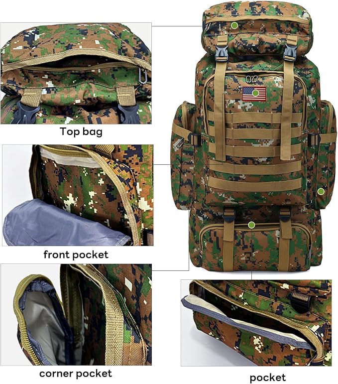 80L 2Pcs Hiking Backpack for Men - Image 4