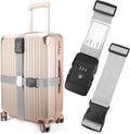 Luggage Straps, 2 Pack Adjustable Heavy Duty Cross Suitcase Straps by LUCKLISA