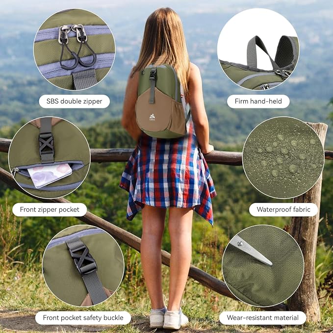 15L Small Hiking Backpack for Men Women Lightweight Packable Backpack Foldable - Image 4