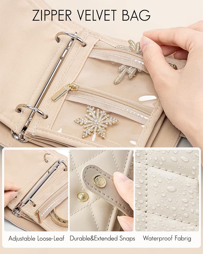 Vlando Travel Jewelry Organizer Case, Mothers Day Gifts - Image 3