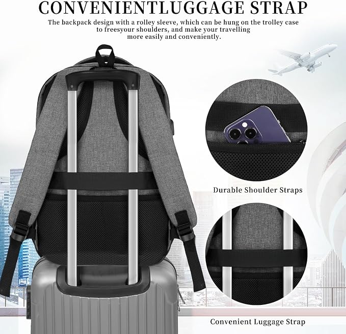 Backpack for Women Men, School Backpack for Boys Girls Teens, 17.3 Inch Laptop - Image 5