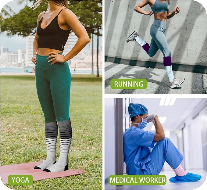 LEVSOX Compression Socks for Pregnant Women 20-30 mmHg Knee High Cute Funny - Image 7