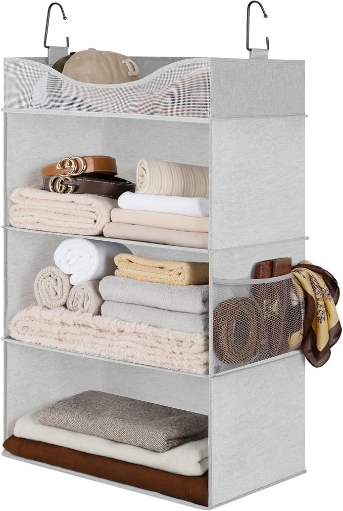 StorageWorks Hanging Closet Organizer, 3-Shelf Hanging Closet Shelves - Image 9