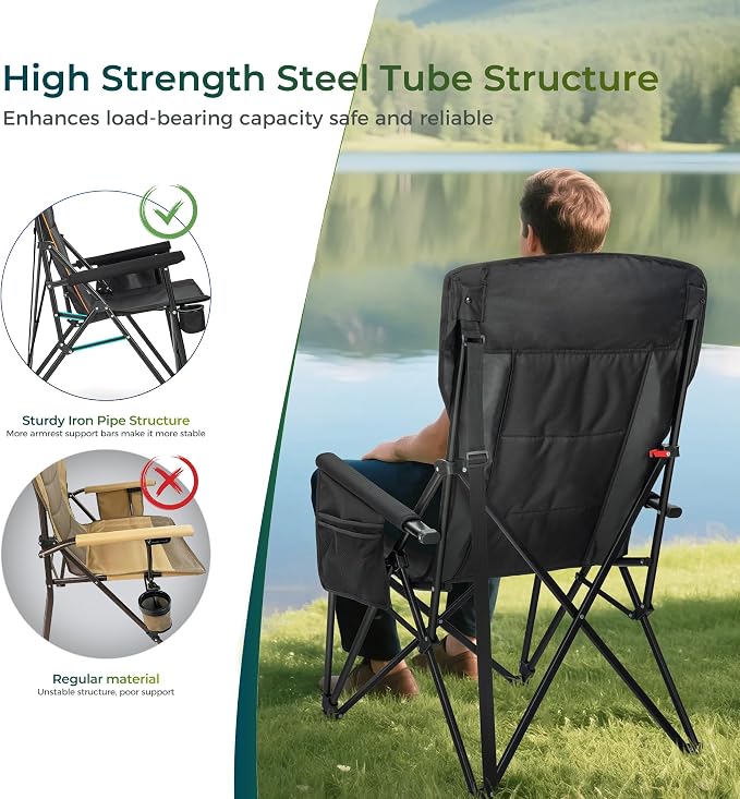 ALPHA CAMP Oversized Folding Camping Chairs - Image 8