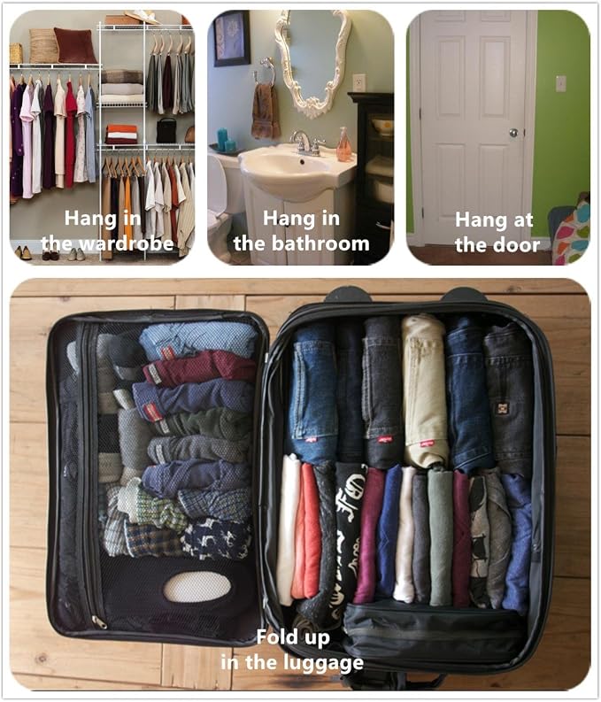 Foldable Clear Hanging Travel Toiletry Bag Cosmetic Organiser Storage - Image 6