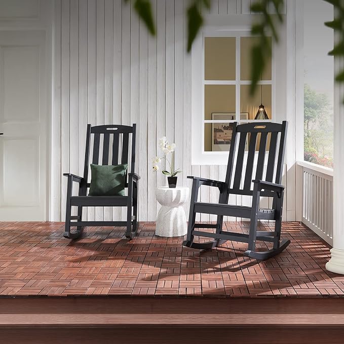 Psilvam Oversized Outdoor Rocking Chair, - Image 6
