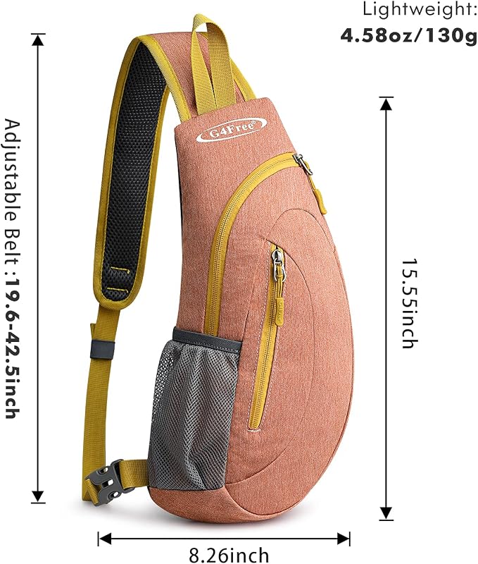 G4Free Sling Bag for Men Women, Small Crossbody Backpack Lightweight Chest - Image 3