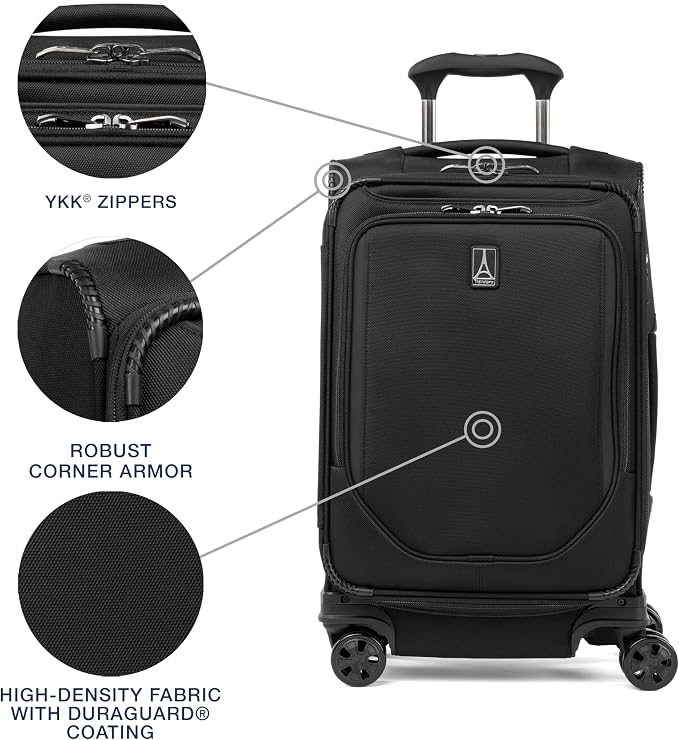 Travelpro Crew Classic Lightweight Softside Expandable Carry on Luggage - Image 3