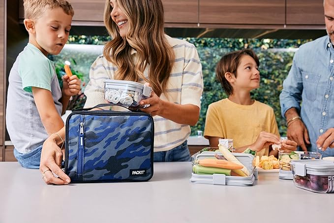 PackIt Freezable Classic Lunch Box, Sporty Camo Charcoal Navy, Built - Image 6