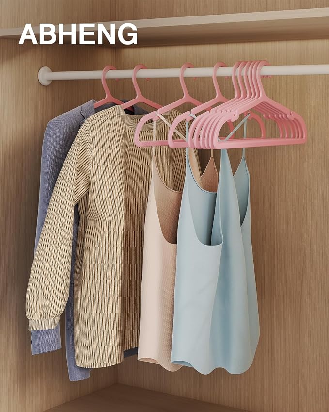 50 Pack Clothes Hangers, Non Slip Plastic Coat Hangers, Space Saving Hangers - Image 2