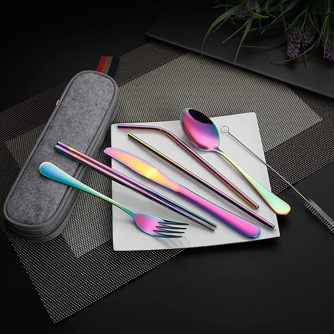 DEVICO Portable Utensils, Travel Camping Cutlery Set, 8-Piece including Knife - Image 6