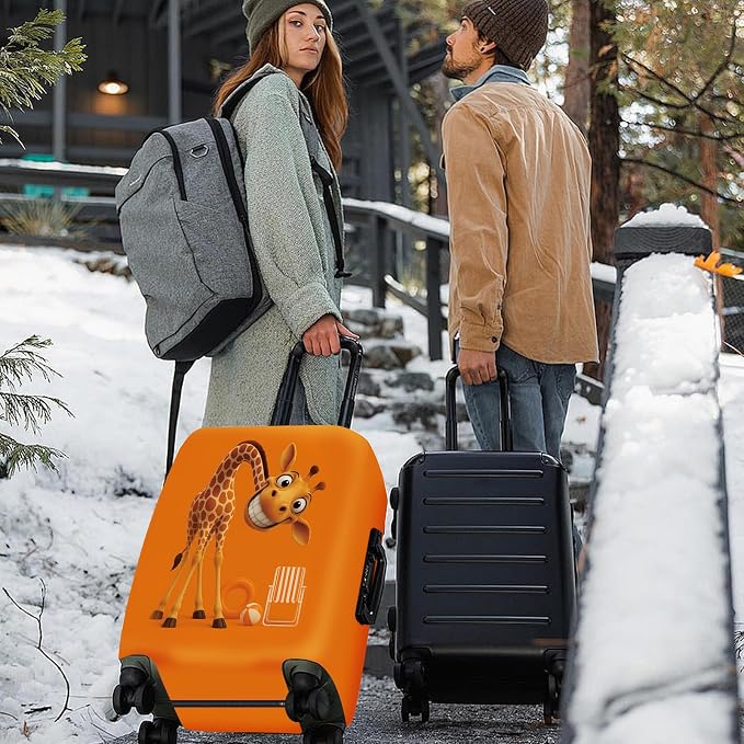 ANNA QUEEN Giraffe Fun Luggage Cover, Playful Giraffe Design - Image 2