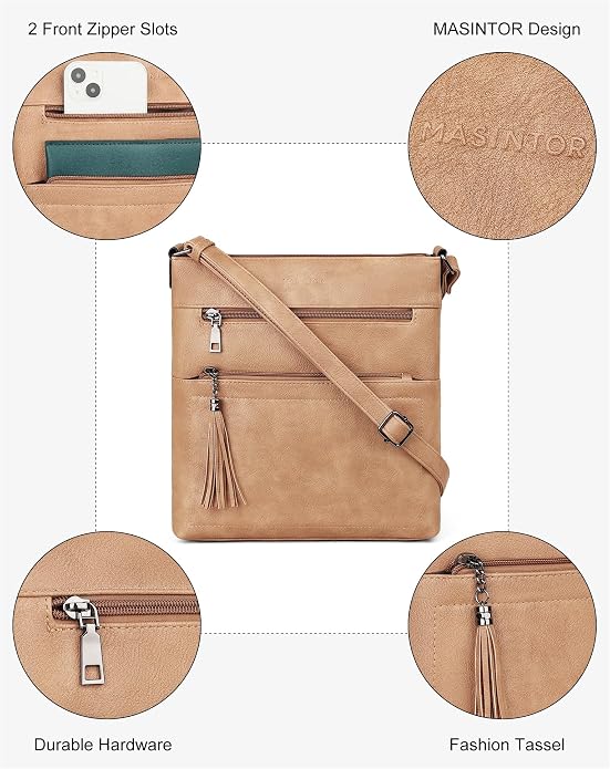 MASINTOR Crossbody Purses for Women, Adjustable Strap Shoulder Bag - Image 6