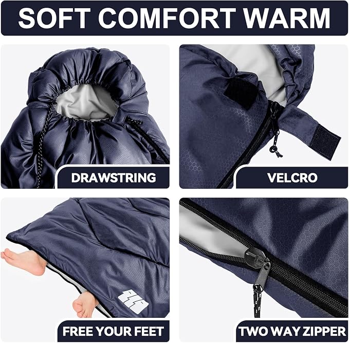Sleeping Bags for Adults Cold Weather, Waterproof, Lightweight Camping Sleeping - Image 6