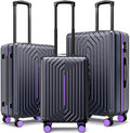 Luggage Sets 3 Piece, Carry On and Checked Hardside Lightweight Suitcase by SunnyTour