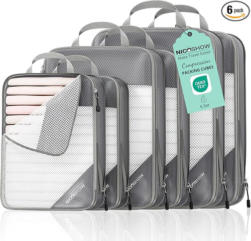 6 Set Compression Packing Cubes by NICOSHOW