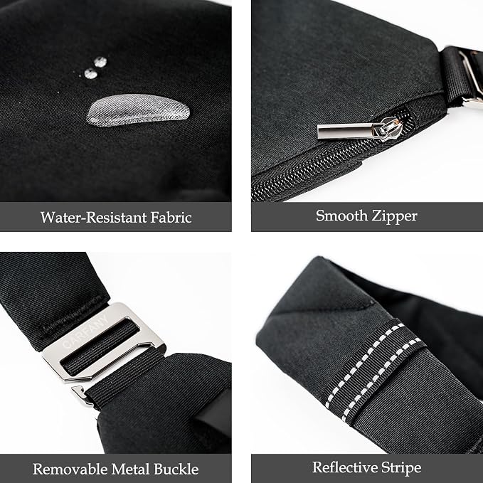 Anti-Theft Crossbody Sling Bag Unisex Slim Water Resistant Shoulder Bag Outdoor - Image 3