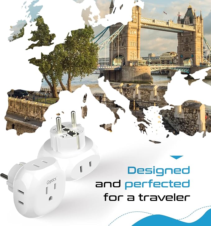Ceptics European Schuko Travel Plug Adapter Germany France Adapter Charger 4 - Image 4