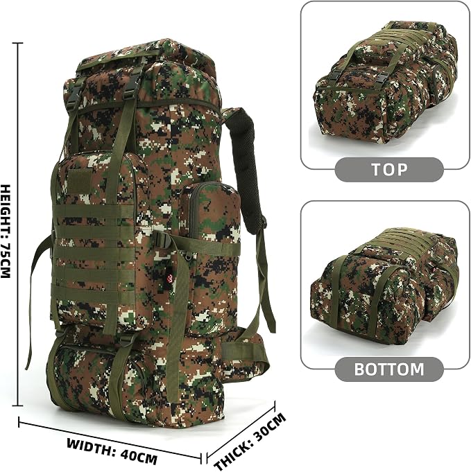 King'sGuard 70L Camping Hiking Backpack Tactical Backpack Military Molle - Image 5