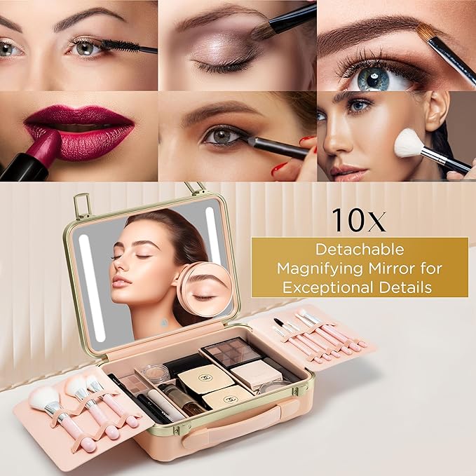 Travel Makeup Case with LED Mirror - Image 4