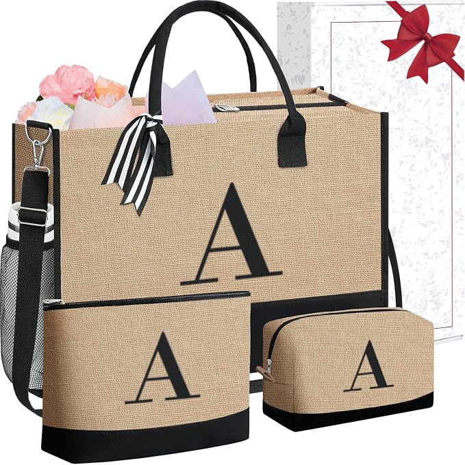 BAGAIL Initial Tote Bag, Personalized Birthday Gifts by BAGAIL