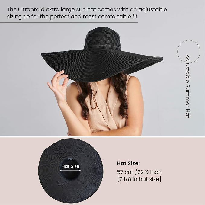 San Diego Hat Company Women's Ultrabraid X-Large Brim Hat, Adjustable Sun Hat - Image 6