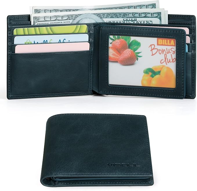 VISOUL Mens Bifold Leather RFID Blocking Wallet - Image 5