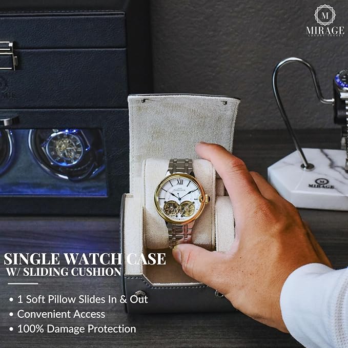 Gray/Ivory - 1 Watch Travel Case - Image 7