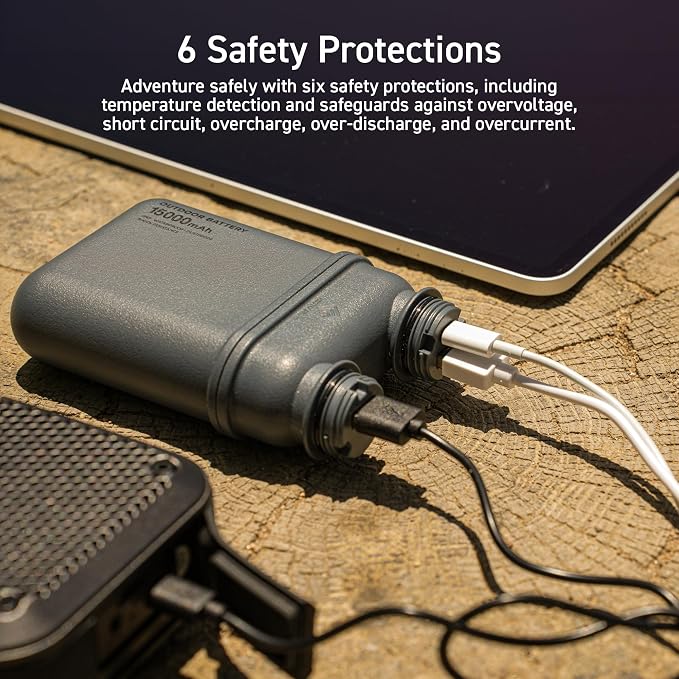 NESTOUT Portable Charger, 5000mAh Outdoor Battery Power Bank, 15W USB-C Fast - Image 6