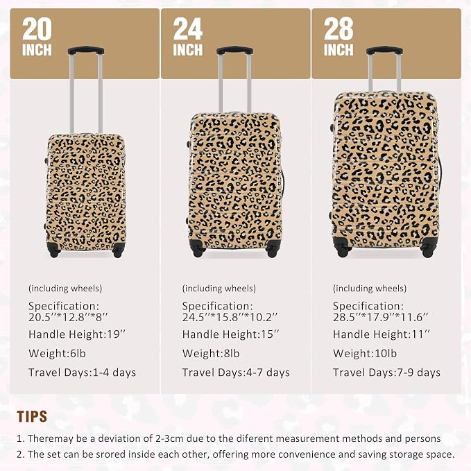 Merax Luggage Sets 3 Piece, Hardside Expandable Suitcase Set - Image 2