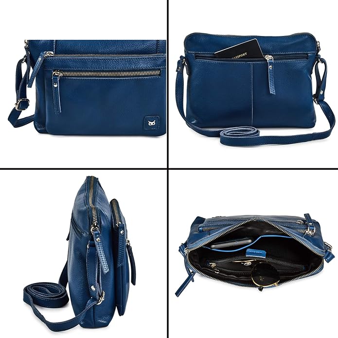 Wise Owl Accessories Small Soft Pebbled Real Leather Crossbody Handbags Purses - Image 7