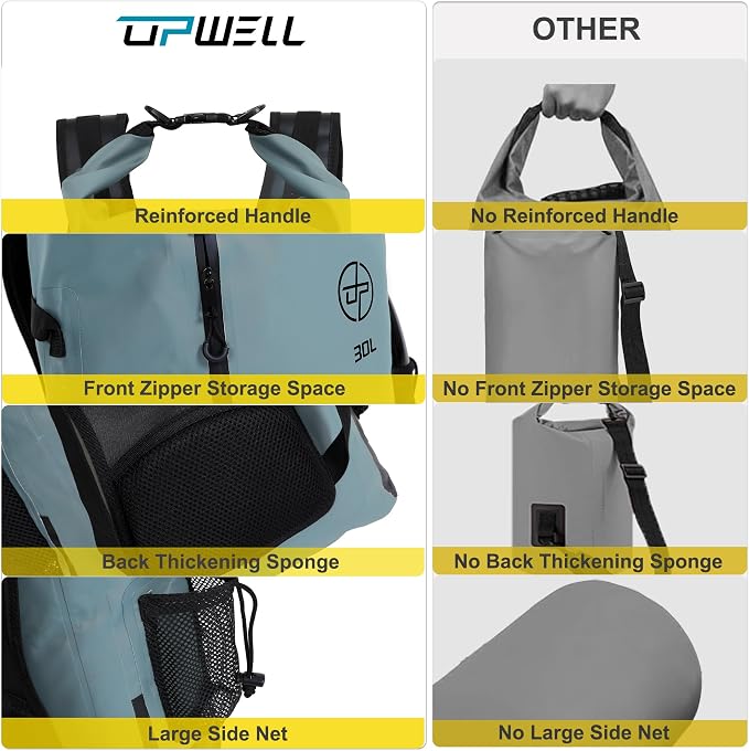 UPWELL 30L Waterproof Dry Bag Boating Backpack - Image 5