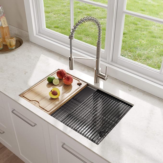 KRAUS Kore Workstation 27-inch Undermount 16 Gauge Stainless Kitchen Sink - Image 6