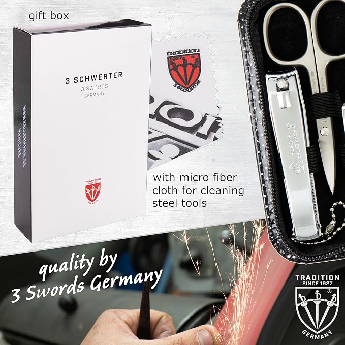 3 Swords Germany – brand quality 8 piece manicure pedicure grooming kit set - Image 6