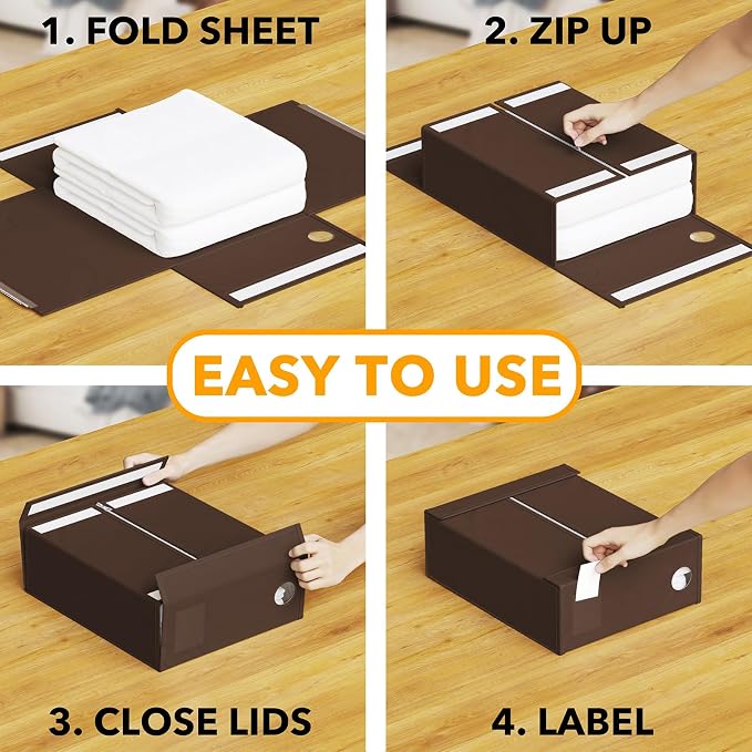 SpaceAid 8 Pack Bed Sheet Organizers and Storage, Foldable Linen Closet - Image 3