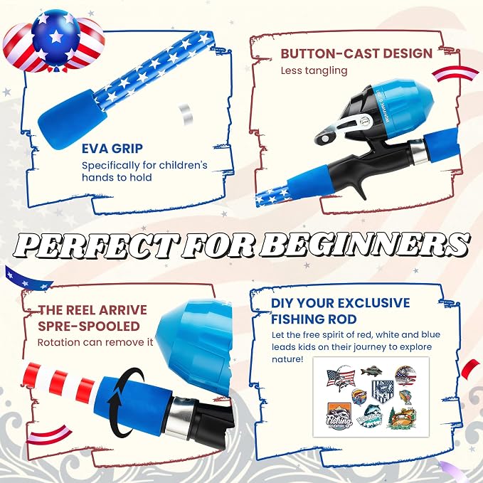 Kids Fishing Pole, Portable Telescopic Kids Fishing Poles - Image 3