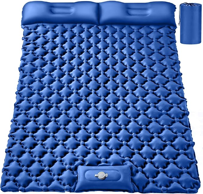 Double Sleeping Pad, Ultralight 4" Extra-Thick Self Inflating Sleeping Mat by Unknown